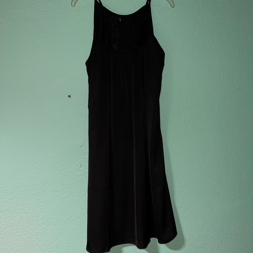 Black Dress with Lace Yoke